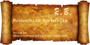 Rothschild Borbála névjegykártya